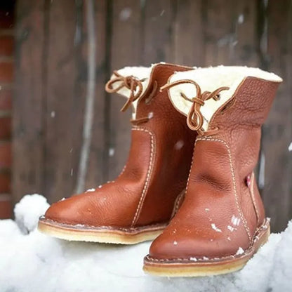 Women's Vintage Buttery-Soft Waterproof Wool Lining Boots