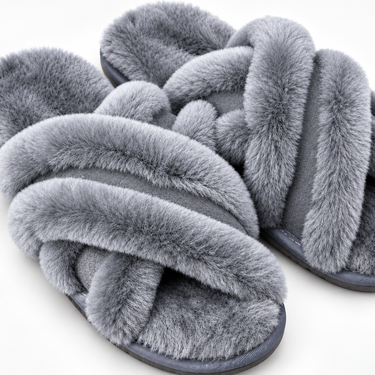Cozy Wool Criss-Cross Slippers