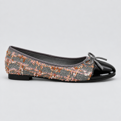 Tweed Bow Flat Shoes