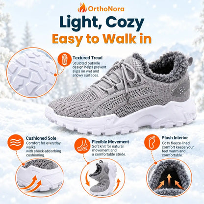 OrthoNora - Cozy Hands-Free Slip-On Orthopedic Fleece-Lined Winter Shoes