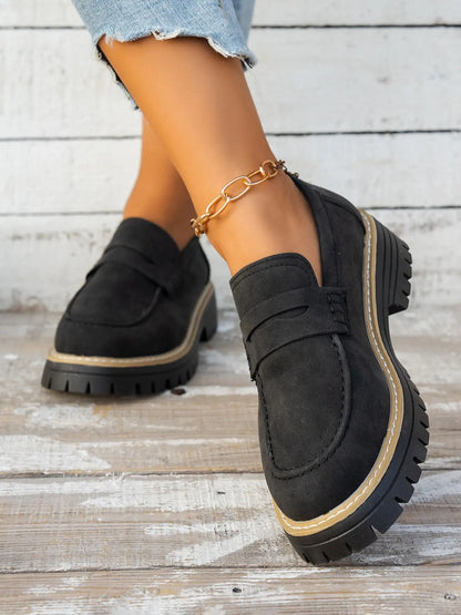 Women's Loafers – Western, Chunky Sole, Slip-On