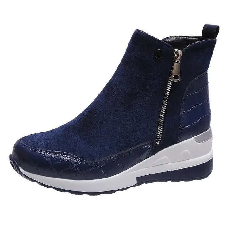 Women's Wedge Suede Zipper Ankle Boots