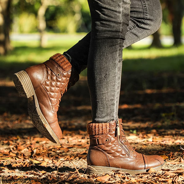Women's Combat Boots Lace up Ankle Booties