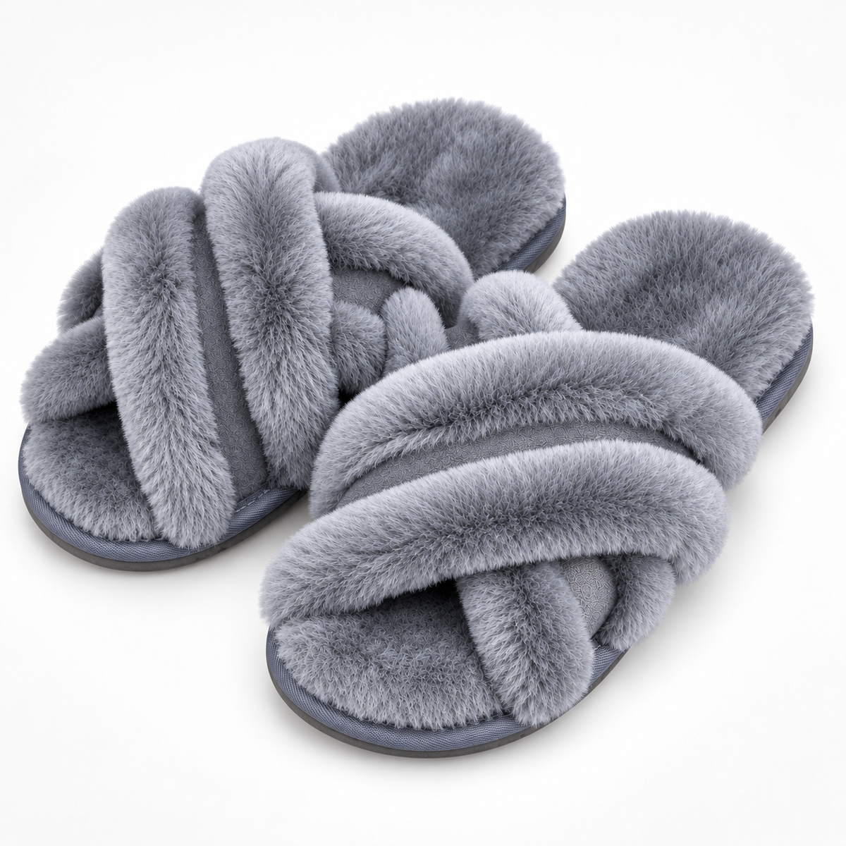 Cozy Wool Criss-Cross Slippers