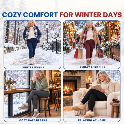 Thermal High-Waisted Lambswool Fleece Lining Cozy Comfort Leggings