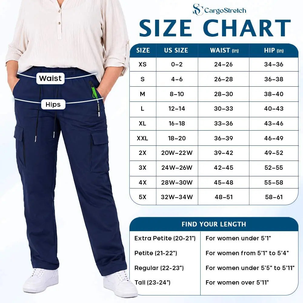 CargoStretch - Women's Stretch Multi-Pocket Cargo Pants