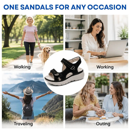 FlexComfy - Women's Wide-Fit Thick Platform Sandals with Arch Support