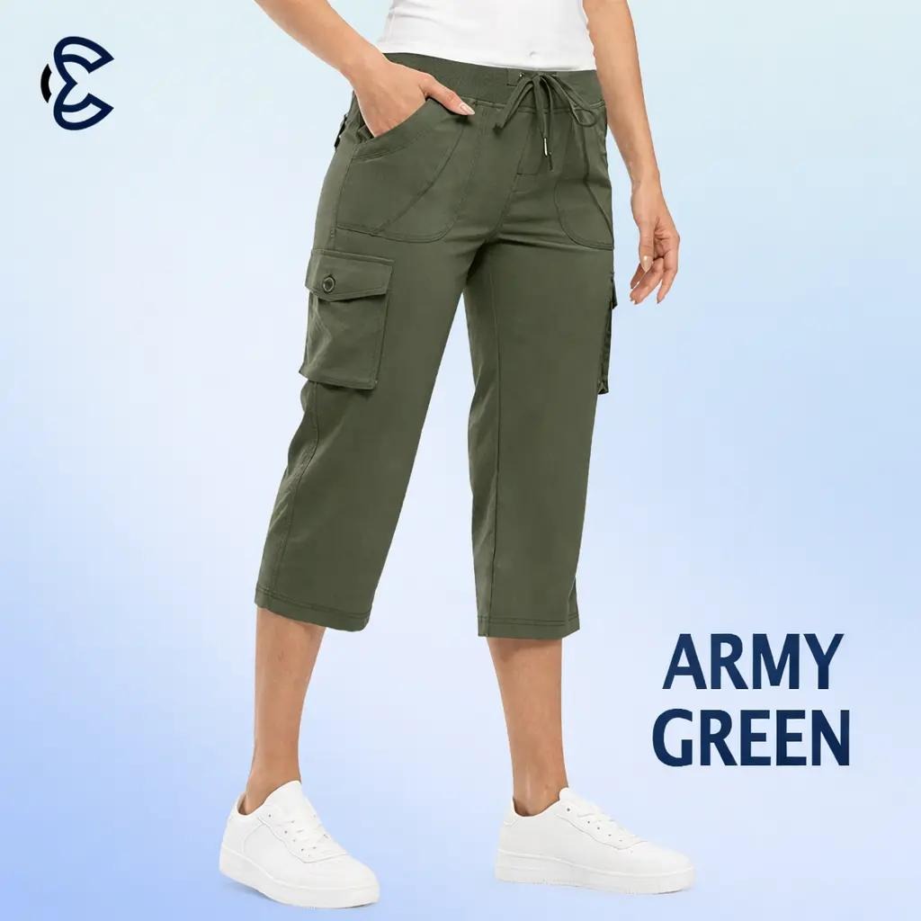 ComfyEase™ - Women Cargo Capri Lightweight Hiking Cropped Pants