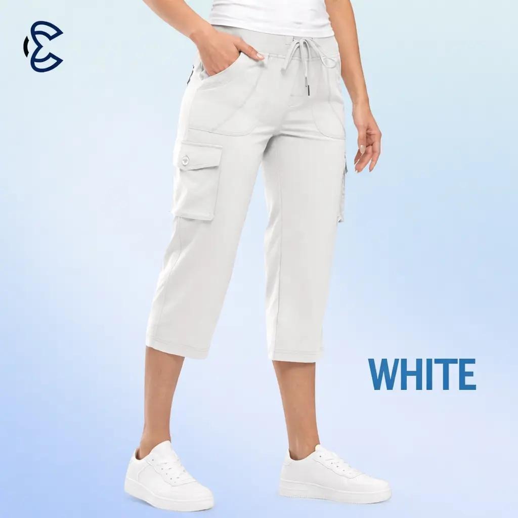 ComfyEase™ - Women Cargo Capri Lightweight Hiking Cropped Pants