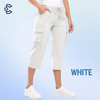 ComfyEase™ - Women Cargo Capri Lightweight Hiking Cropped Pants