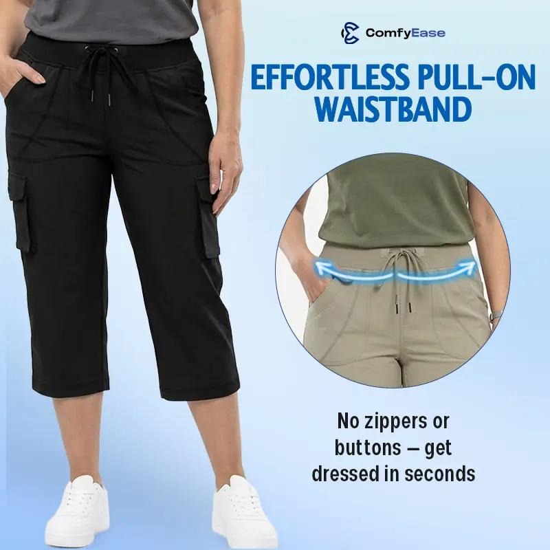 ComfyEase™ - Women Cargo Capri Lightweight Hiking Cropped Pants