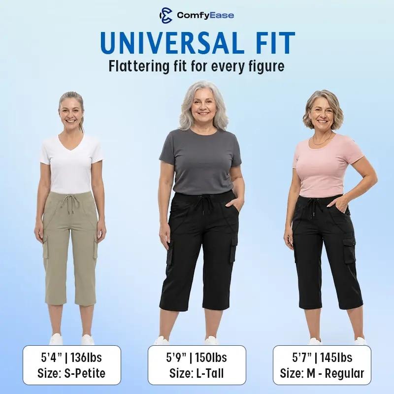 ComfyEase™ - Women Cargo Capri Lightweight Hiking Cropped Pants
