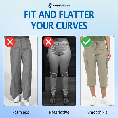 ComfyEase™ - Women Cargo Capri Lightweight Hiking Cropped Pants