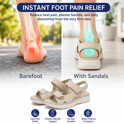 FlexComfy - Women's Wide-Fit Thick Platform Sandals with Arch Support
