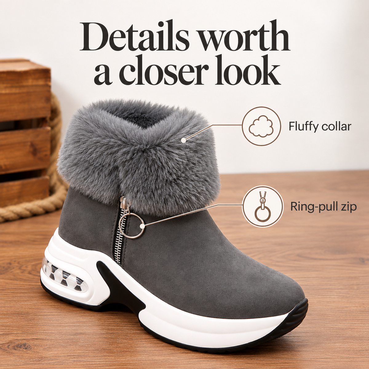 Best-selling insulated snow boots with a side zipper