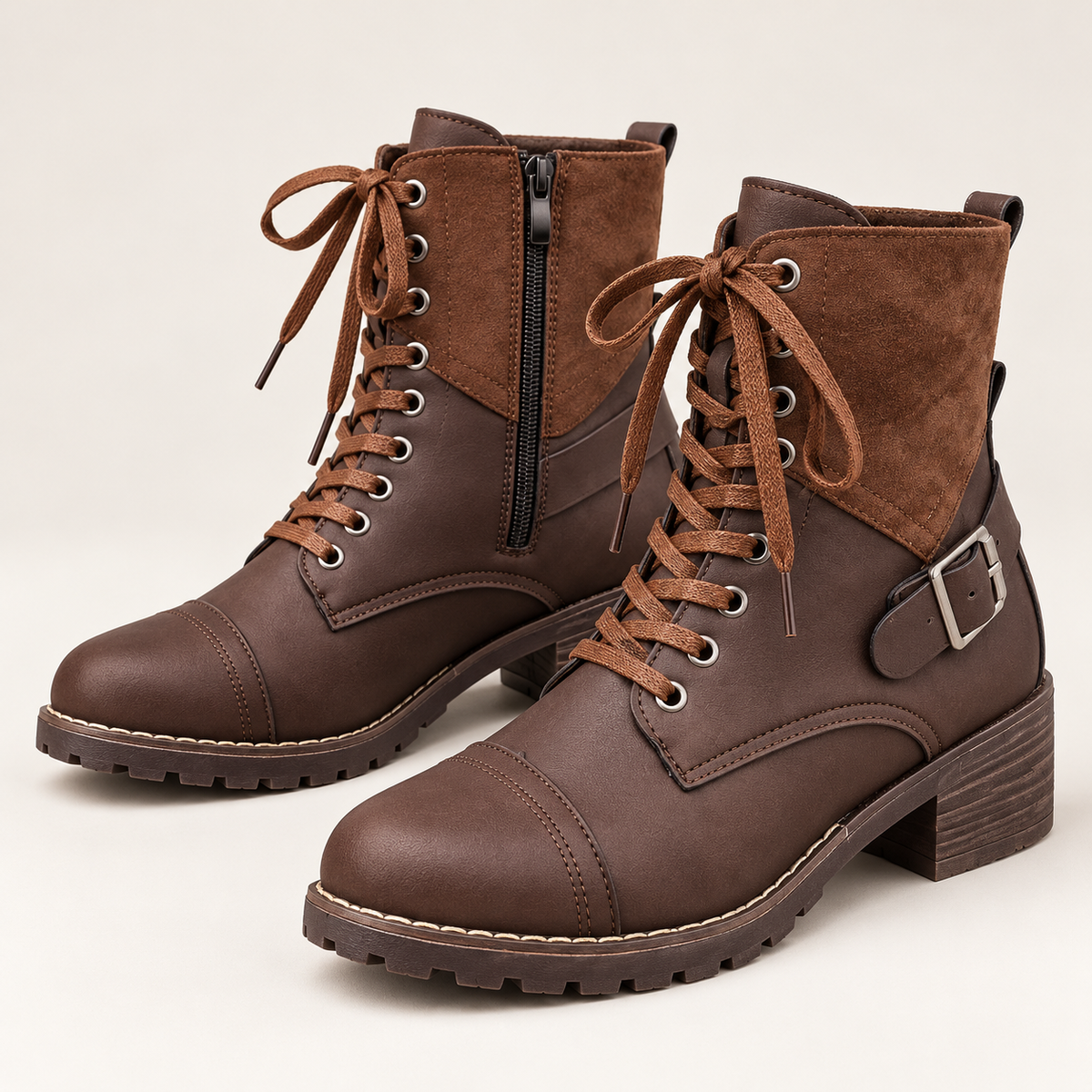 LAST DAY 50% OFF-Women's Vintage Print Warm Waterproof Leather Boots
