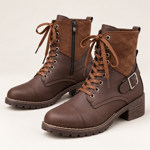 LAST DAY 50% OFF-Women's Vintage Print Warm Waterproof Leather Boots