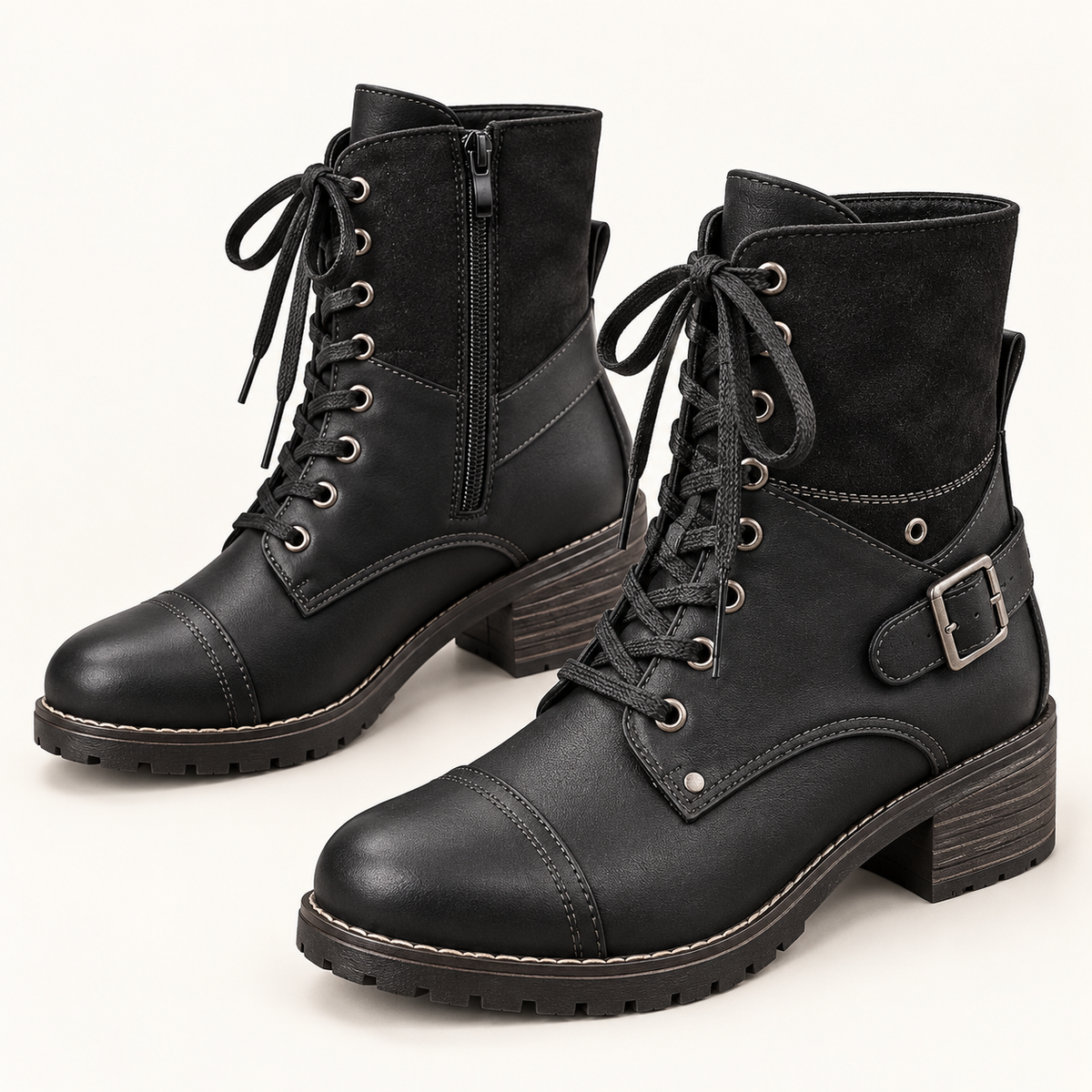 LAST DAY 50% OFF-Women's Vintage Print Warm Waterproof Leather Boots