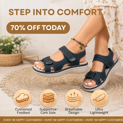 FlexComfy - Women's Wide-Fit Thick Platform Sandals with Arch Support
