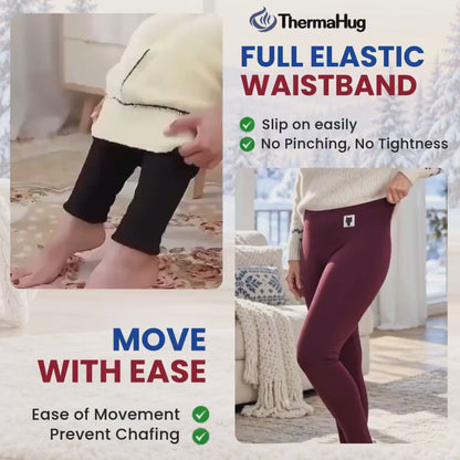 Thermal High-Waisted Lambswool Fleece Lining Cozy Comfort Leggings
