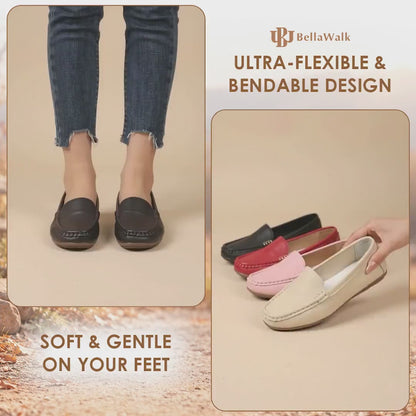 BellaWalk - Women's Comfort Soft Leather Slip-On Moccasins