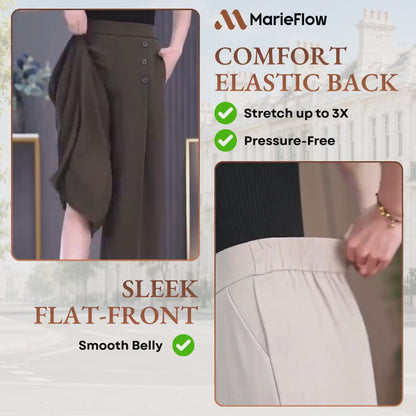 MarieFlow - Soft Flowy High-Waist Women's Airy Skirt-Look Culotte Pants