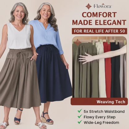 Flowora™ – Relaxed Wide-Leg Cropped Culottes