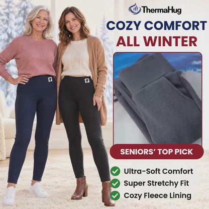 Thermal High-Waisted Lambswool Fleece Lining Cozy Comfort Leggings