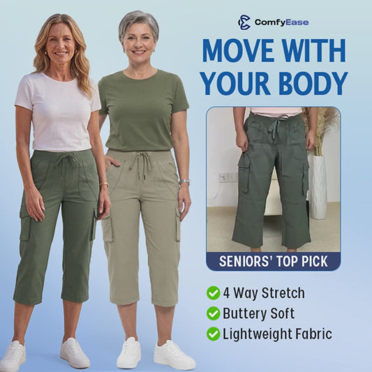 ComfyEase™ - Women Cargo Capri Lightweight Hiking Cropped Pants