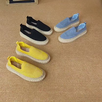 Women's Breathable Sneakers Flat Casual Shoes Slip on Ladies Loafers Vulcanized Shoes Walking Sneaker Footware