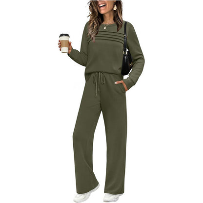 🔥LAST DAY SALE 70% OFF👍✨Women's 2026 UK Casual Crew Neck Top & Drawstring Pants Set
