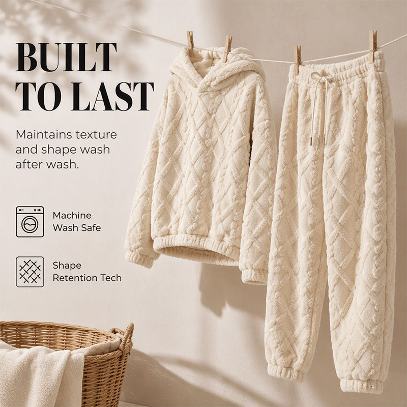 💖Black Friday Mega Deal – 50% off!💖Embossed Geometric Plush Set – Timeless Comfort & Effortless Style For Every Occasion