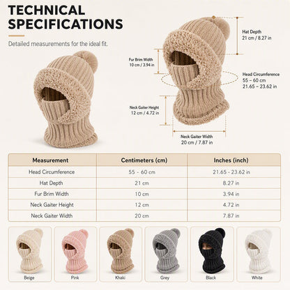 💖Black Friday Mega Deal – 50% off!💖❄️Women's Winter One-Piece Knitted Beanie Scarf Mask
