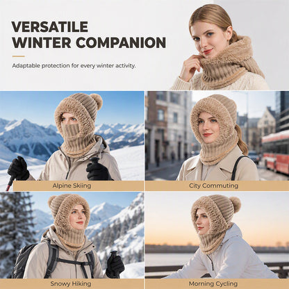 💖Black Friday Mega Deal – 50% off!💖❄️Women's Winter One-Piece Knitted Beanie Scarf Mask