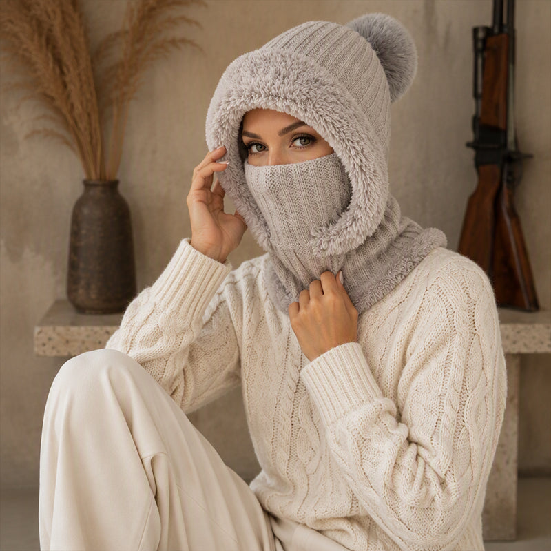 💖Black Friday Mega Deal – 50% off!💖❄️Women's Winter One-Piece Knitted Beanie Scarf Mask