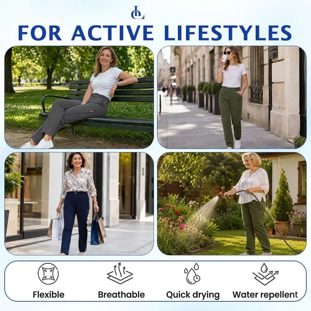 EveLite - 70% OFF – Women’s Stretch-Waist 6-Pocket Comfort Pants