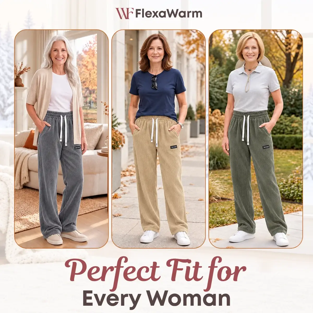 FlexaWarm - Cozy Stretch High-Waisted Corduroy Pants for Seniors